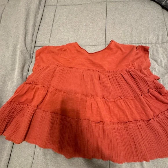 Altar'd State Terracotta Tiered Blouse - Picture 2 of 4